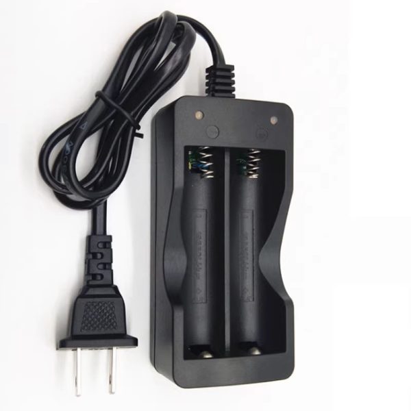 18650充電器 110v 扁插頭 鋰電池座充 電池充電座 電池充電器 雙槽