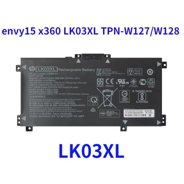 HP LK03XL 原廠電池TPN-I129 TPN-W127 TPN-W128 LKO3XL Zbook 15v G池